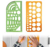 LAJUP 2 Pezzi Stencil Circolare Modello Circolare Modello In Plastica Stencil Da Disegno Con Cerchi Righello Circolare Per Disegnare Misurare Progettare
