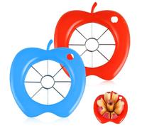 LAJUP 2 Pezzi Taglia Mele,Levatorsoli Taglia Mela Spicchi Acciaio Inox,Affetta-Torsolo Mela,Affettatrice di mele e carotatore, Frutta Apple Slicer Cutter per Mela o Pera (Rosso e blu)