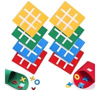 LAJUP 8 Pezzi Tic Tac Toe Gioco Tris Bambini Mini Feltro Nove Griglia Giochi Da Tavolo Divertenti Gioco Da Tavolo Interazione Gioco Del Tris Piccolo Genitore-Figlio Didattico