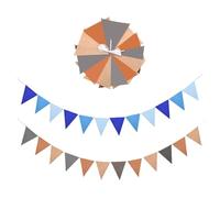 LAJUP Bandierine per Cameretta dei Bambini 2 Pezzi Bandierine Letto Montessori 3 Metri Bandierine Colorate, Bandierina Banner in Tessuto per Decorare Lettini Culle Pareti e Stanze dei Bambini