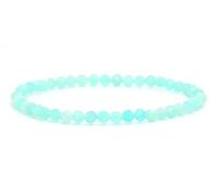 LAKADA Bracciale in vera pietra preziosa con perle sfaccettate da 4 mm, diverse lunghezze, bracciale in pietre preziose portafortuna talismano regalo, L - 21 CM, Gemma, Pietra preziosa