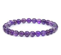 LAKADA Bracciale in vera pietra preziosa con perline rotonde da 6 mm, diverse lunghezze, bracciale in pietre preziose, portafortuna, regalo talismano, S - 15 CM, Gemma, Pietra preziosa