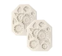 Lakaemfis 2 stampi in silicone a forma di girasoli, per fondente, cioccolato, caramelle, muffin, cupcake, decorazione per cioccolato, gelatina, budino, dessert