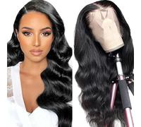 Lakaisa 13x4 HD Lace Front Human Hair Wig #1B Colore Nero Naturale Onda Del Corpo Parrucche 100% Glueless Non Trattato Vergine Brasiliano Densità 180% Per Le Donne 55,9 cm