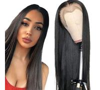 Lakaisa 13x4 HD Lace Front Human Hair Wig #1B Colore Nero Naturale Parrucche dritte 100% Glueless Non Trattato Vergine Brasiliano Densità 180% Per Le Donne 55,9 cm