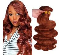 Lakaisa #33 fasci di capelli umani castano rossastro rosso marrone dritto tessitura 3 fasci totale 300g 14 16 18 pollici non trattati Glueless Virgin doppia trama trama estensione dei capelli umani