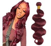 Lakaisa #99J fasci di colore rosso vino capelli umani onda del corpo tessuto 1 fascio 100g 16 pollici non trattati Pre pizzicato attaccatura dei capelli naturale doppia trama estensione dei capelli