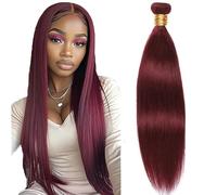 Lakaisa # 99J fasci di colore rosso vino capelli umani tessitura diritta 1 fascio 100g 45,7 cm non trattati Pre pizzicato attaccatura dei capelli naturali doppia trama trama estensione dei capelli