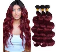 Lakaisa Omber 1b/99j Bundles Capelli Umani Borgogna Body Wave Weave 3 fasci Totale 300g 22 24 26 Pollici Non Trattati Glueless Virgin Doppia Trama di Extension Dei Capelli Umani