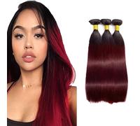 Lakaisa Omber 1b/99j Bundles Capelli Umani Borgogna Tessuto Liscio 3 fasci Totale 300g 30 32 34 Pollici Non Trattati Glueless Virgin Doppia Trama di Extension Dei Capelli Umani