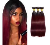Lakaisa Omber 1b/99j Bundles Capelli Umani Borgogna Tessuto Liscio 3 fasci Totale 300g 300 g 30 45 40 40,6 cm Non trattati Glueless Virgin Doppia Trama Extension Dei Capelli Umani