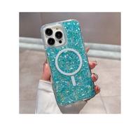 (Lake Blue, Multicolor) For iPhone 14 Pro Max Case Compatible with MagSafe Epoxy PC TPU Shockproof Phone Cover - Pink