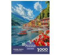 Lake Como Jigsaw Puzzle Impossible 1000Pcs Decorazione Per La Casa. Giochi Rilassamento E Intelligence Per Adulti E Bambini Da 12 Anni 70x50cm/1000pcs