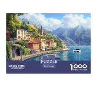 Lake Como Jigsaw Puzzle Impossible 1000Pcs Decorazione Per La Casa. Giochi Rilassamento E Intelligence Per Adulti E Ragazzi Da 14 Anni 70x50cm/1000pcs
