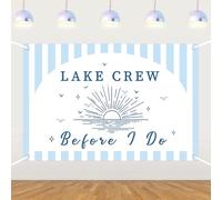 Lake Crew Before I Do Bachelorette Sfondo Love at The Lake Bride Photography Sfondo Divertente Bach Camp Bride to Be Decor Blu Campeggio a righe Campeggio Indoor Outdoor Sfondo per donne Lago Nuziale