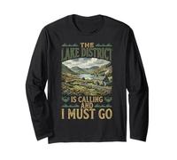 Lake District Escursionismo Chiamando Wanderlust Mountains Maglia a Manica