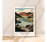 Lake District Poster Illustrazione Stampa Landscape Muro Decorazione Regalo