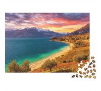 Lake Garda Puzzle 1000 Pezzis Recycled Material Autumn Hills Puzzles per Bambini e Bambine Dai 6 Anni in Su Gioco Educativo Sfida Parent Child Toy 70x50cm/1000 Pezzi
