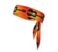 Lake Guitar Reflection Printing One-Pack Tie Headbands Moisture Wicking Athletic Sports Head Band per uomini e donne