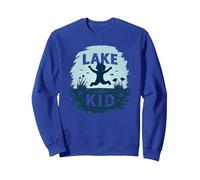 Lake Kid: gioiosa Avventura Estiva Splash Felpa, Unisex per Adulti, Blu Reale, S