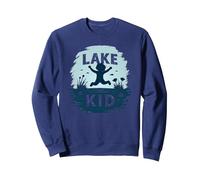 Lake Kid: gioiosa Avventura Estiva Splash Felpa, Unisex per Adulti, Navy, L