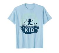 Lake Kid: gioiosa Avventura Estiva Splash Maglietta, Uomo, Celeste, L