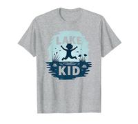 Lake Kid: gioiosa Avventura Estiva Splash Maglietta, Uomo, Grigio Melange, S