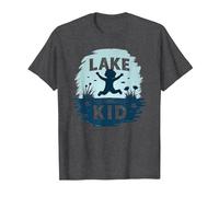 Lake Kid: gioiosa Avventura Estiva Splash Maglietta, Uomo, Grigio Scuro, XL