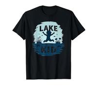 Lake Kid: gioiosa Avventura Estiva Splash Maglietta, Uomo, Nero, S