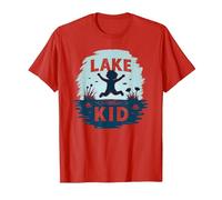 Lake Kid: gioiosa Avventura Estiva Splash Maglietta, Uomo, Rosso, XL