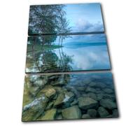 Lake Landscape rocks Beautiful Canvas Art Picture Print Decorative Photo