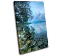 Lake Landscape rocks Beautiful Canvas Art Picture Print Decorative Photo