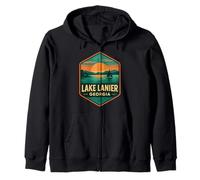 Lake Lanier Camicia Vintage Rustico Camping Dock Georgia USA Felpa con Cappuccio