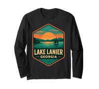 Lake Lanier Camicia Vintage Rustico Camping Dock Georgia USA Maglia a Manica