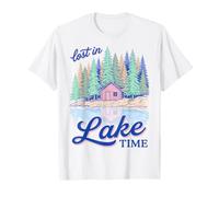 Lake Life Lost in Lake Time Cabin Lakeside Retreat Maglietta