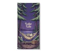 Lake Life - Striscione decorativo per porta, decorazione rustica da appendere, per interni ed esterni, campeggio, festival, 91 x 182 cm