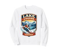 Lake Louise Canada Sci Vintage Montagna Grafica Felpa