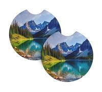Lake Mountain Landscape Sottobicchieri Portabicchieri 2 Pezzi Universale Sottobicchieris Sottobicchiere Per Suv Auto Interno Uomini 6.9Cm