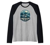 Lake Placid New York Loon - Motivo Madre e Pulcino Maglia con Maniche Raglan