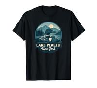 Lake Placid New York Loon - Motivo Madre e Pulcino Maglietta