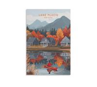 Lake Placid New York, stampa artistica da parete su tela, per soggiorno, camera da letto, bagno, ufficio, decorazione per la casa, 40 x 60 cm