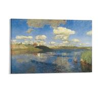 Lake. Poster su tela con immagine di Rus Ivan Shishkin, stampa artistica da parete, decorazione per la casa, 60 x 90 cm
