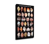 Lake Superior Agate Field Guide Poster - Gemstone Types Identification Chart for Geology Students & Rock Collectors(Framed,12X18inch(30X45cm))
