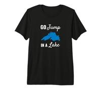 Lake Superior Bold Script with Playful Funny Lake Life Maglietta Premium