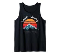 Lake Tahoe Vintage California Nevada USA Montagne Souvenir Canotta