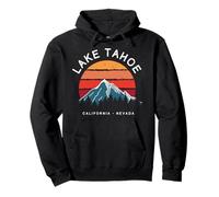 Lake Tahoe Vintage California Nevada USA Montagne Souvenir Felpa con Cappuccio
