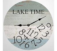 Lake Time - Quattro Colori Qualunque Sia L'Ora Del Lago Rotondo Quarzo Orologi Da Appendere Senza Ticchettio Orologio Da Parete Silenzioso Orologio Muro Per Bar Interno Soggiorno 25Cm