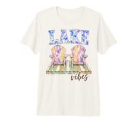 Lake Vibes Lake Life Lakeside Summer Vacation Outdoors Maglietta Premium