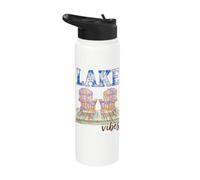 Lake Vibes Lake Life Lakeside Summer Vacation Outdoors Stainless Steel Insulated Water Bottle