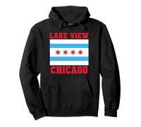 Lake View Chicago Illinois Flag 773 312Loop Deep Dish Pizza Felpa con Cappuccio